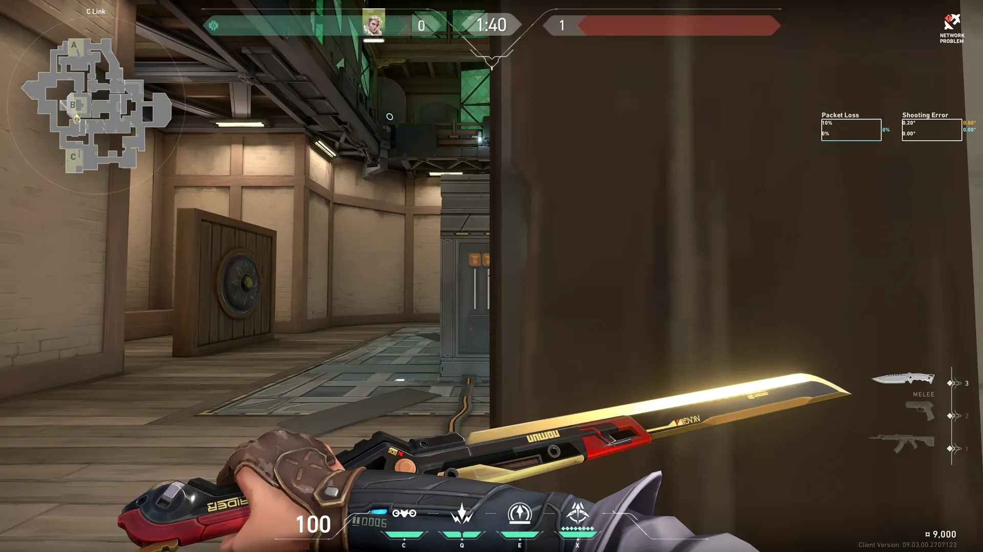 Sova Recon Bolt on Haven Defense Site C — step 1 of 3: Position — where to stand