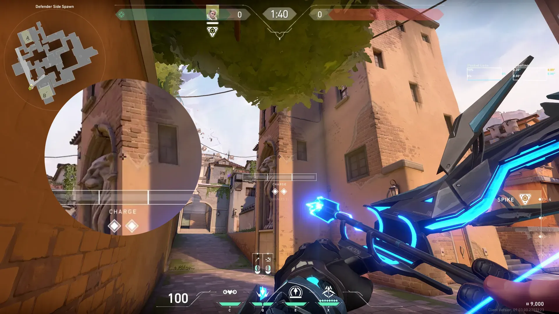 Sova Shock Bolt on Ascent Defense Site B — step 3 of 4: Aim — line up the shot