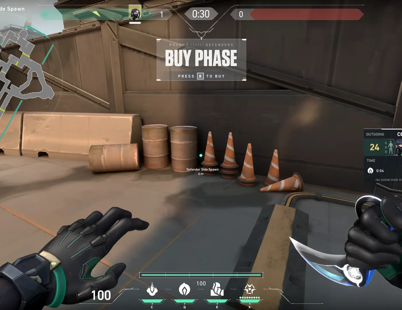 Defenders to Default Plant Denial orb and Defuse — Viper lineup on Bind