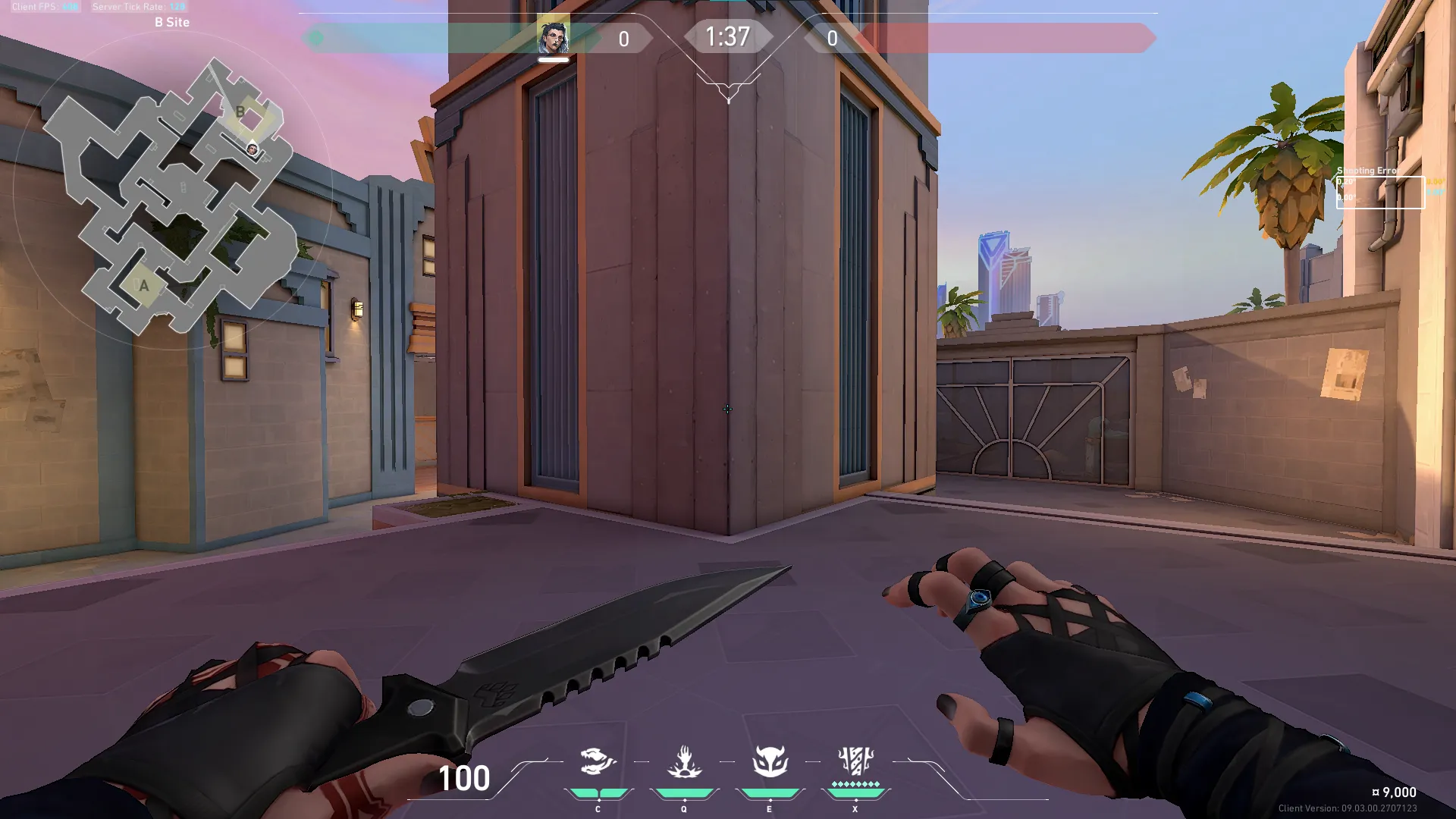 Fade Haunt on Sunset Defense Site B — step 1 of 6: Position — where to stand