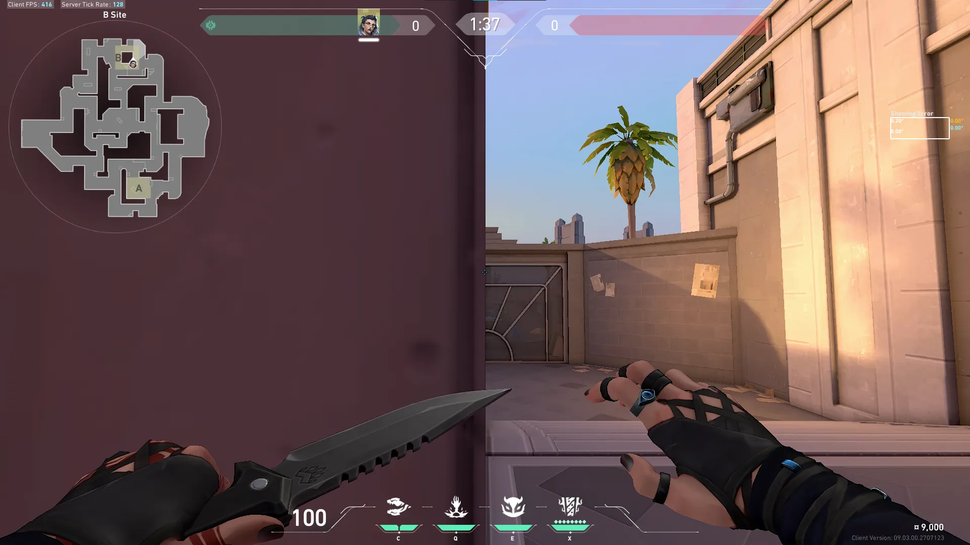 Fade Haunt on Sunset Defense Site B — step 2 of 6: Aim — line up the shot