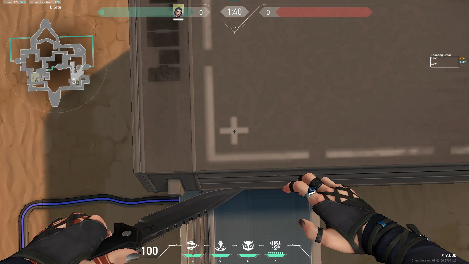 Fade Haunt on Bind Defense Site B — step 2 of 4: Aim — line up the shot
