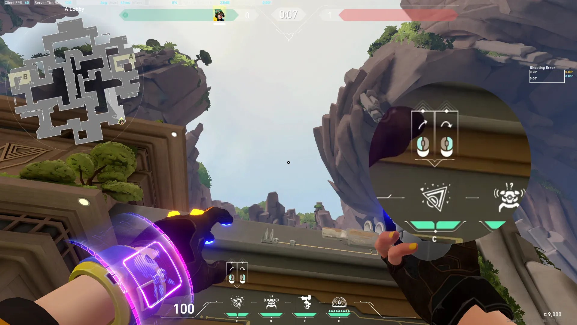 Killjoy Nanoswarm on Abyss Attack Site A — step 2 of 3: Aim — line up the shot