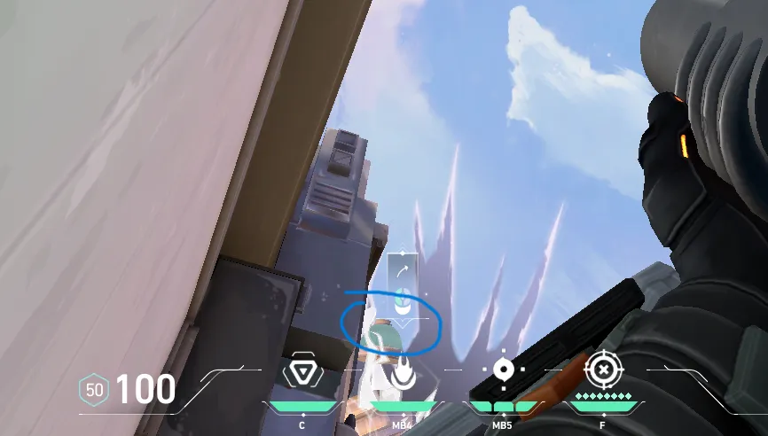 Brimstone Incendiary on Ascent Attack Site A — step 2 of 3: Aim — line up the shot