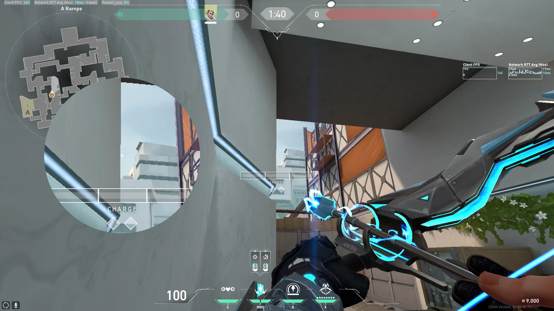 Sova Shock Bolt on Split Attack Mid — step 2 of 4: Aim — line up the shot