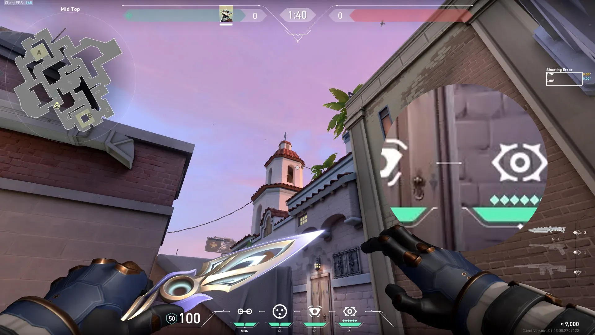 Cypher Cyber Cage on Sunset Defense Mid — step 2 of 4: Aim — line up the shot