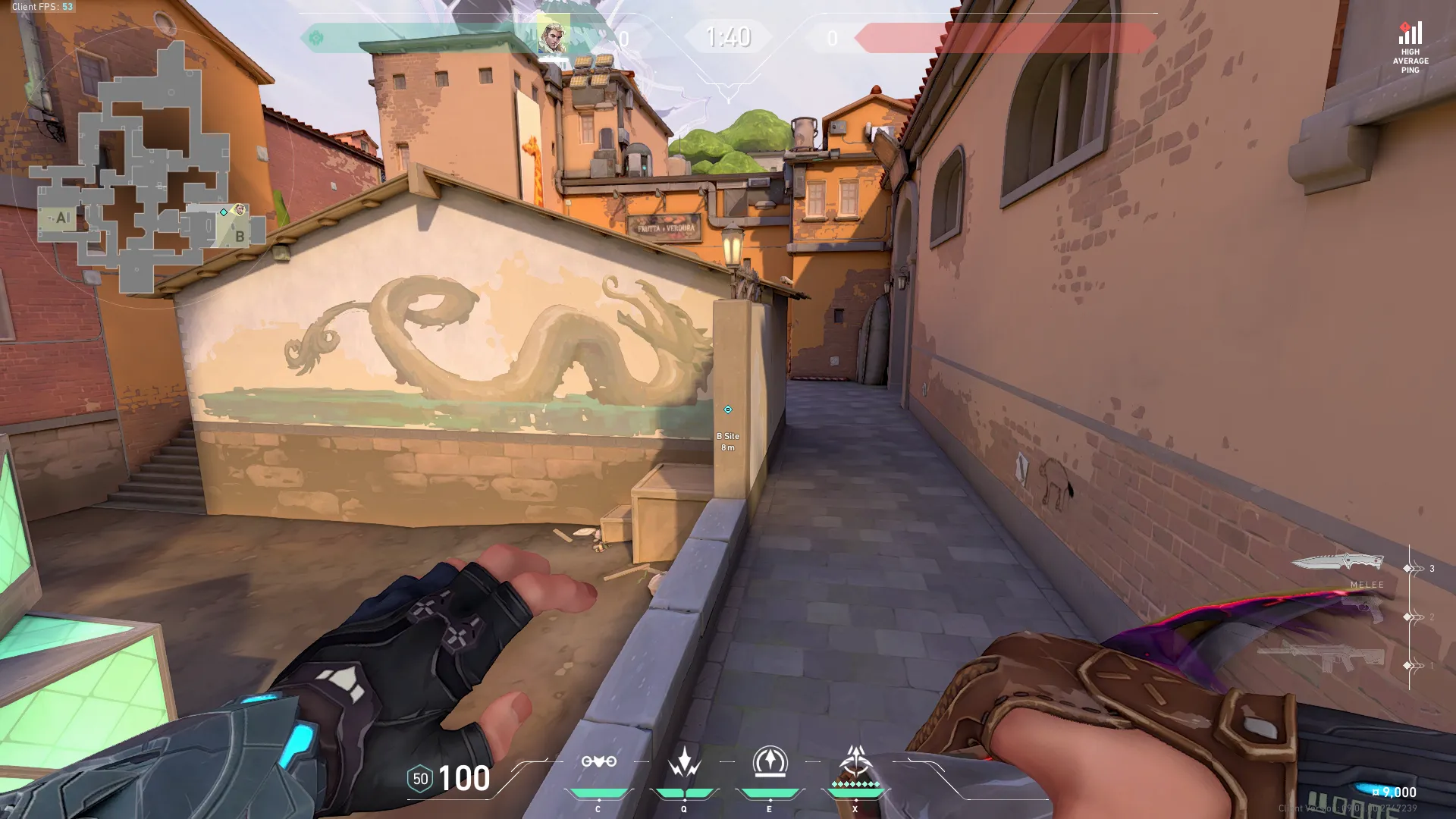 Sova Recon Bolt on Ascent Defense Site B — step 1 of 4: Position — where to stand