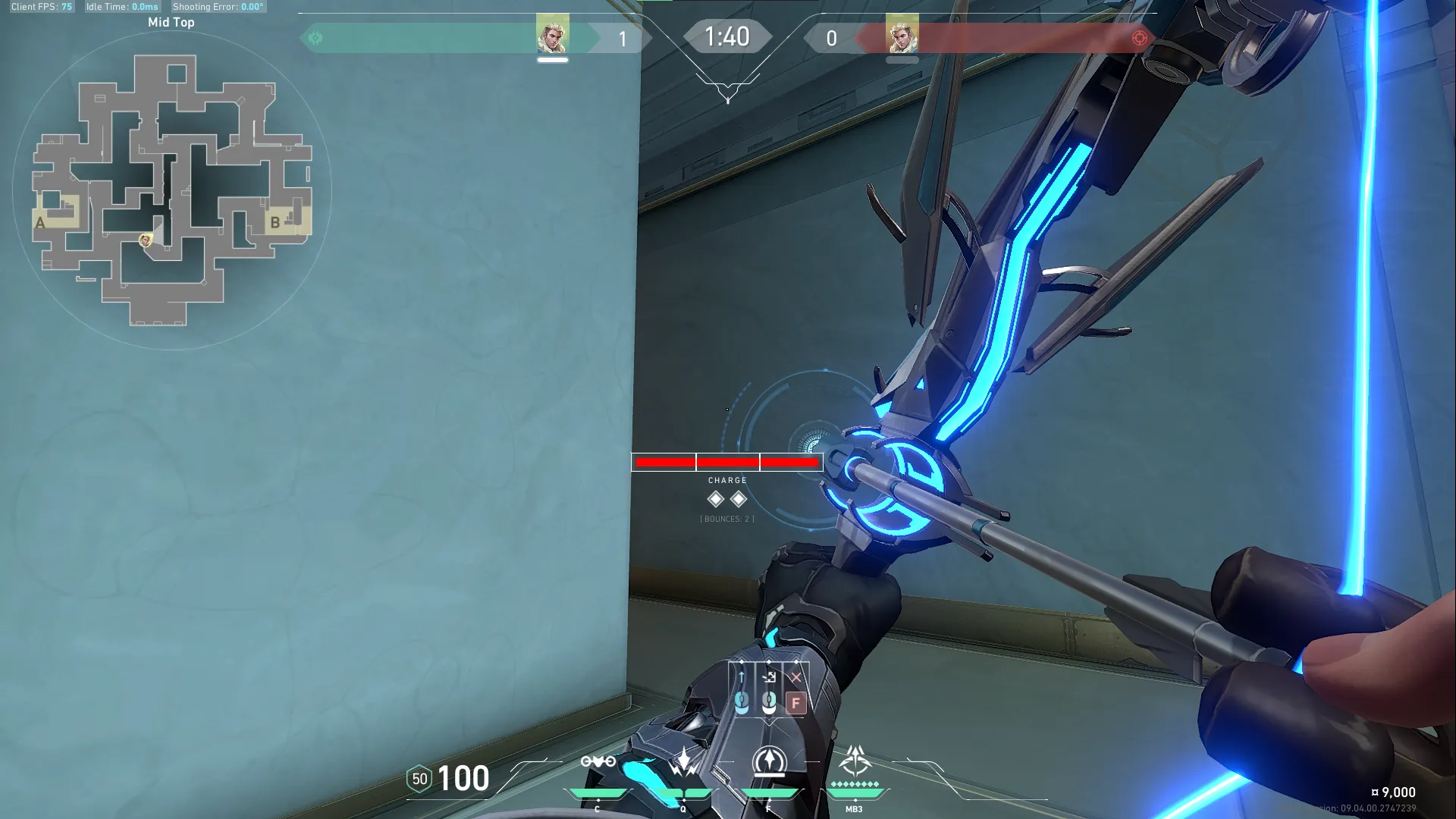 Sova Recon Bolt on Abyss Defense Mid — step 3 of 4: Aim — line up the shot