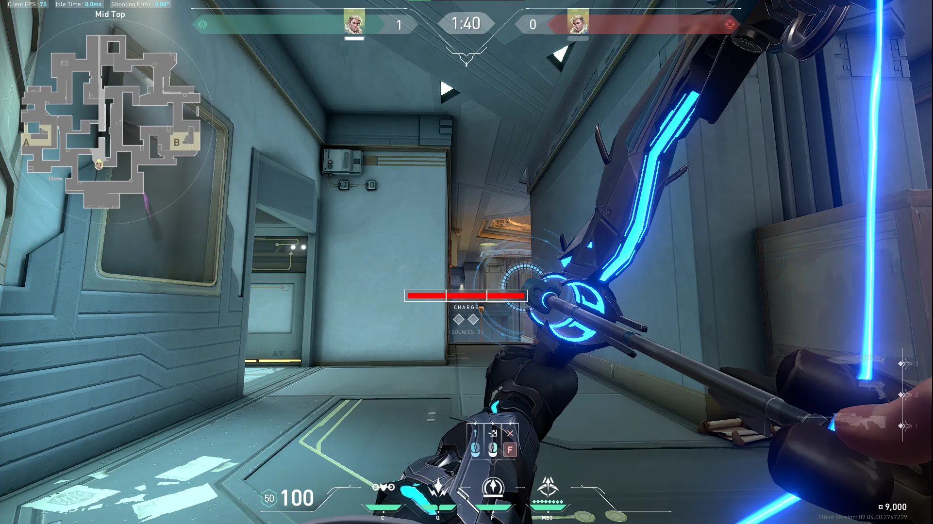 Sova Recon Bolt on Abyss Defense Mid — step 3 of 4: Aim — line up the shot