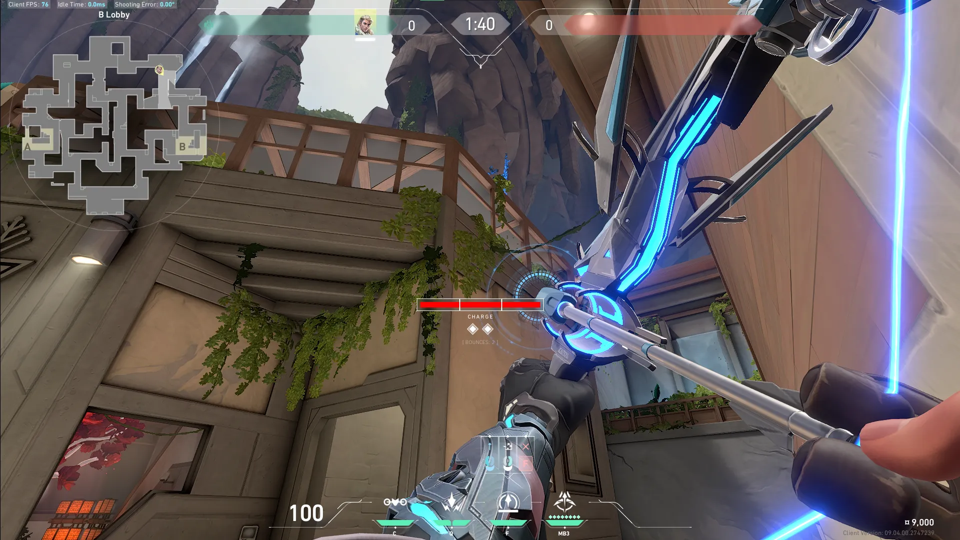 Sova Recon Bolt on Abyss Attack Site B — step 4 of 5: Aim — line up the shot