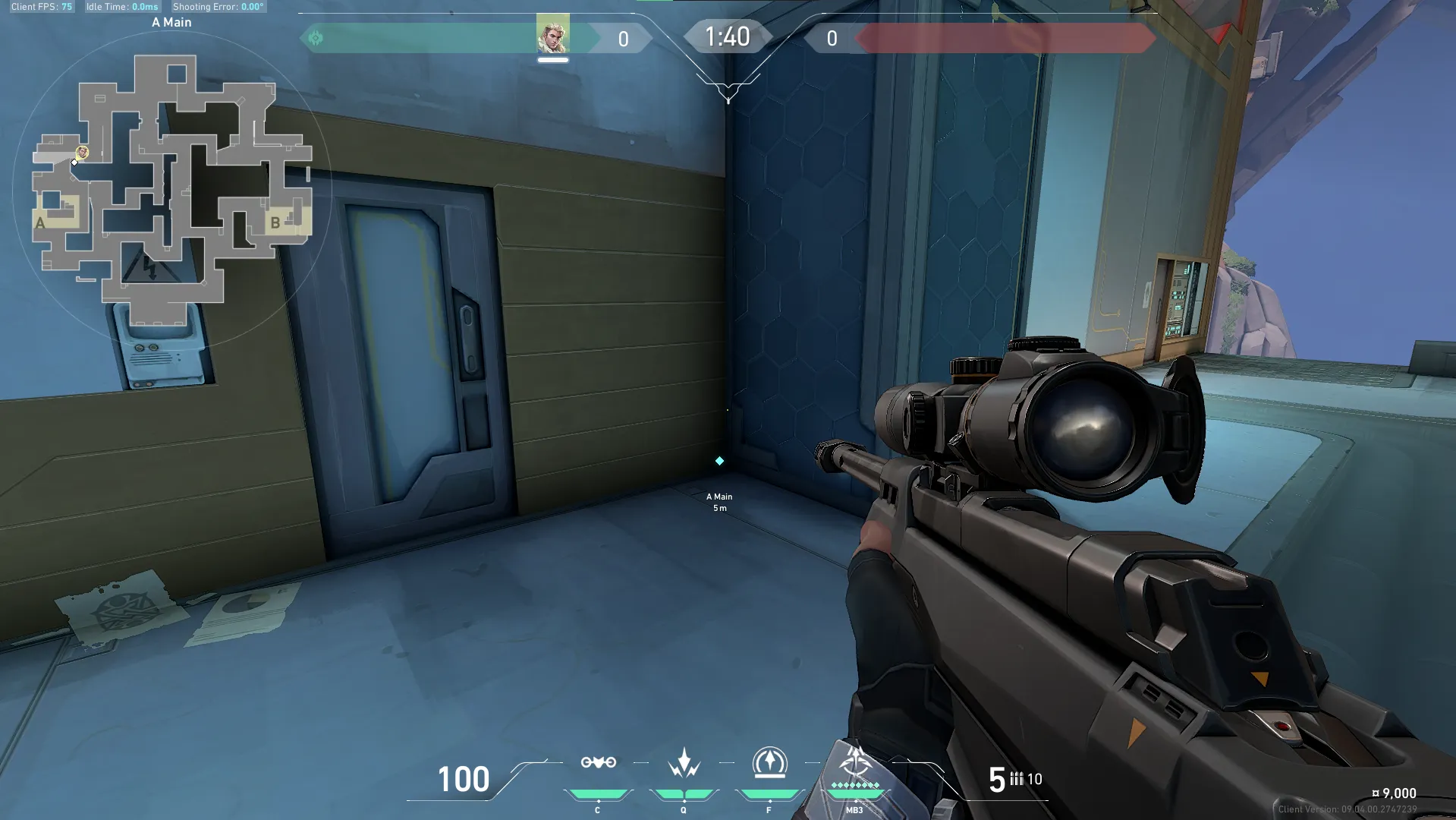 Sova Shock Bolt on Abyss Attack Site A — step 1 of 5: Position — where to stand