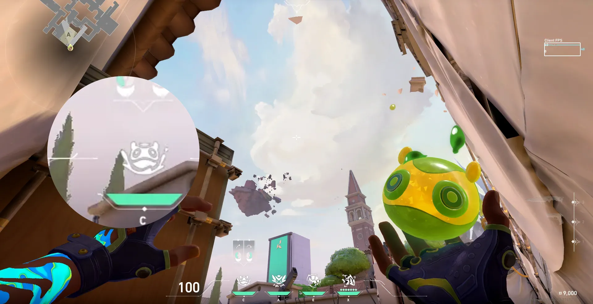 Gekko Mosh Pit on Ascent Defense Mid — step 2 of 3: Aim — line up the shot