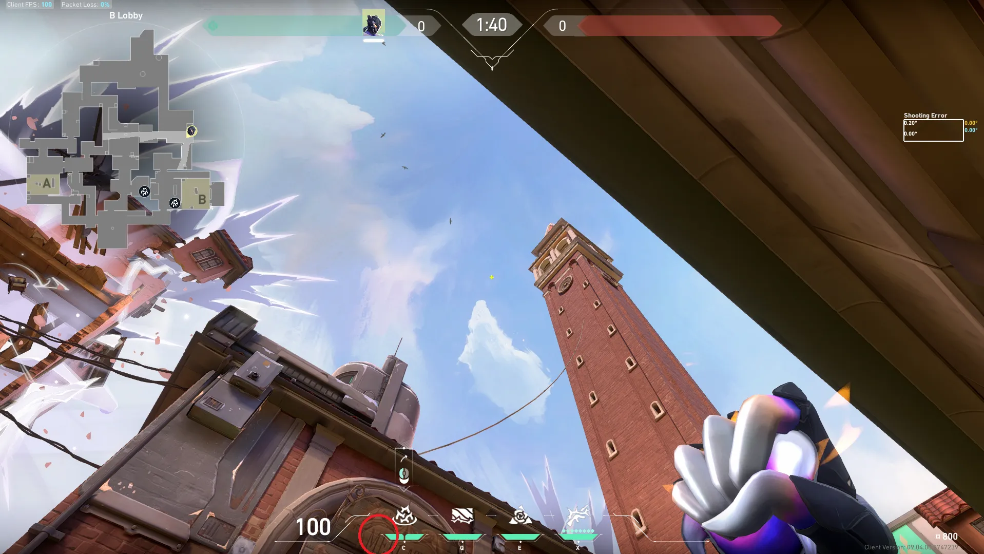 Vyse Razorvine on Ascent Attack Mid — step 2 of 3: Aim — line up the shot