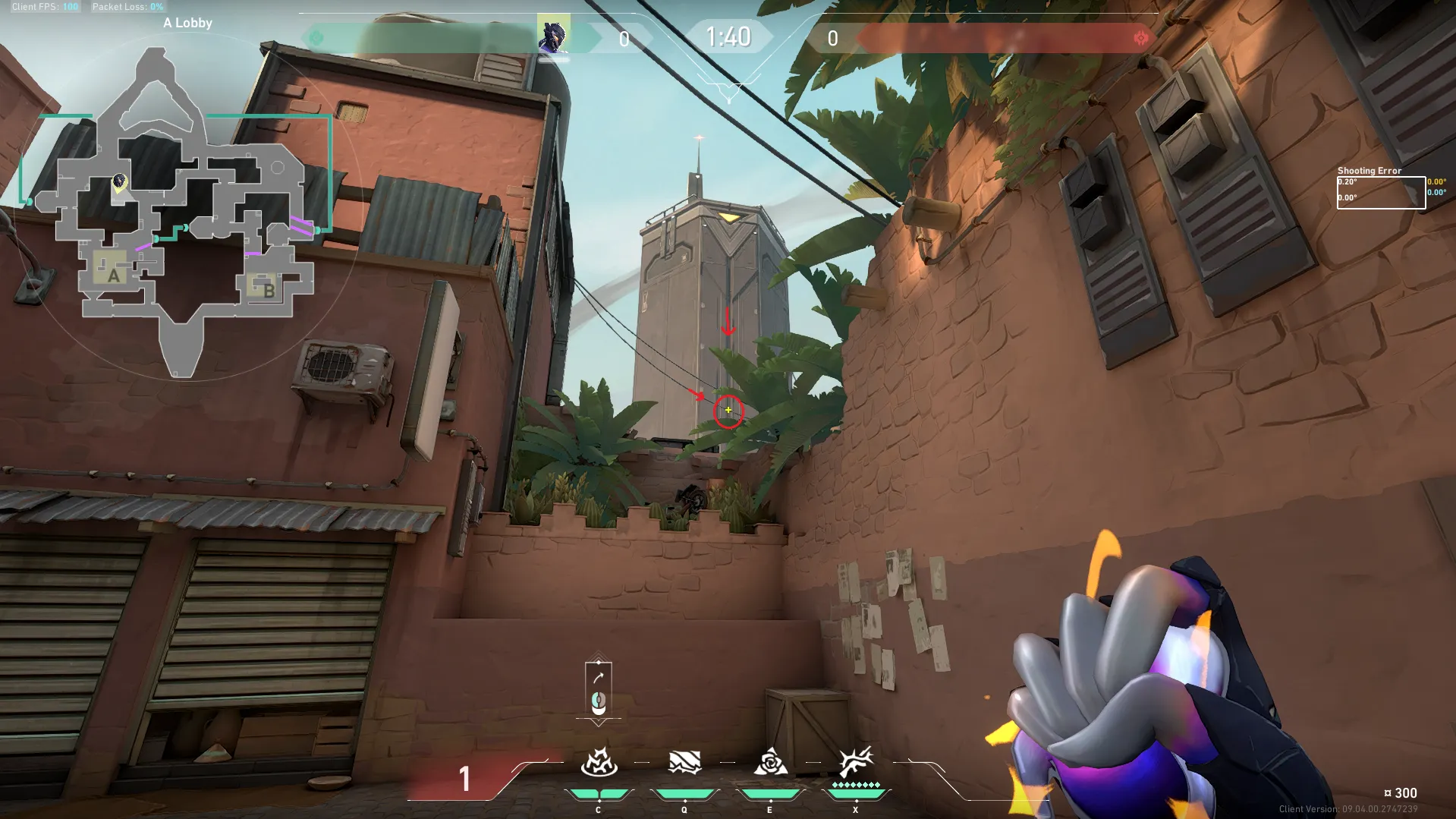 Vyse Razorvine on Bind Attack Site A — step 2 of 3: Aim — line up the shot