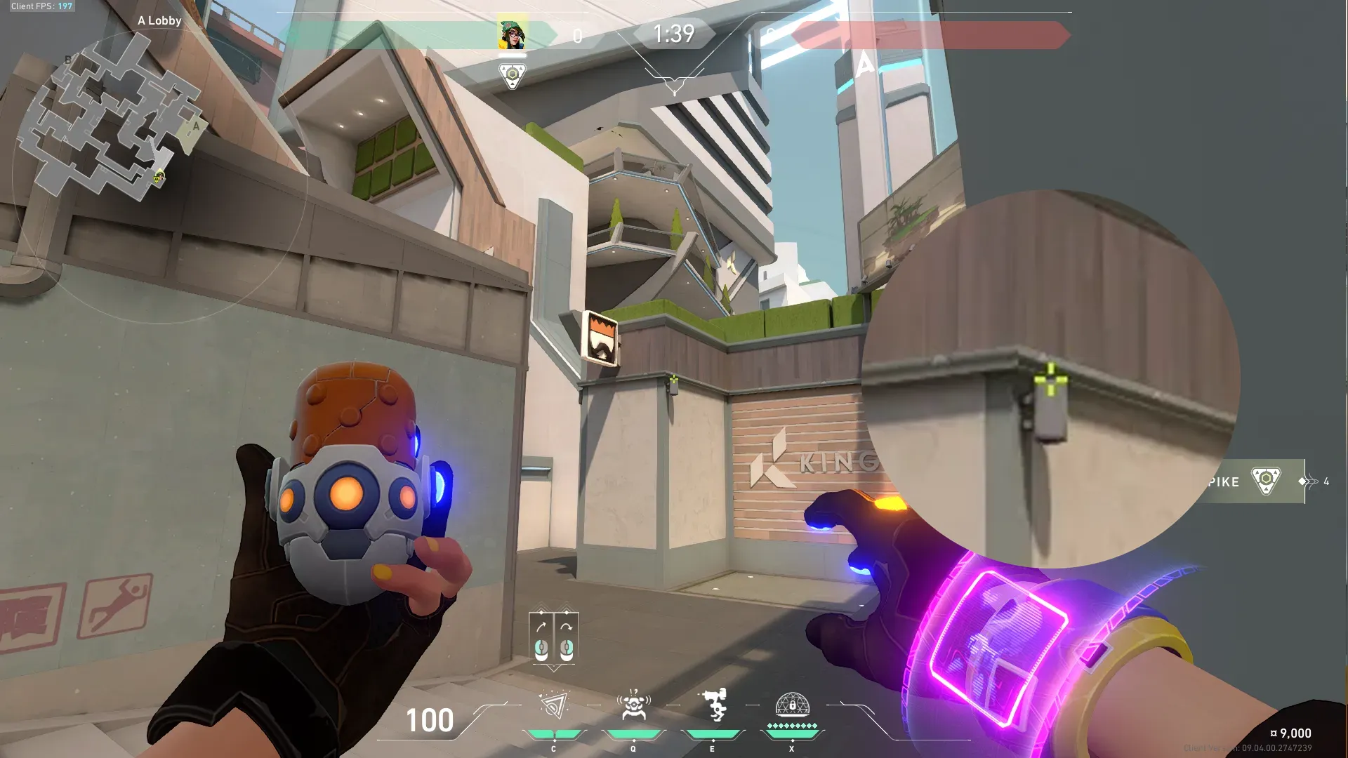 Killjoy Nanoswarm on Split Attack Site A — step 3 of 4: Aim — line up the shot