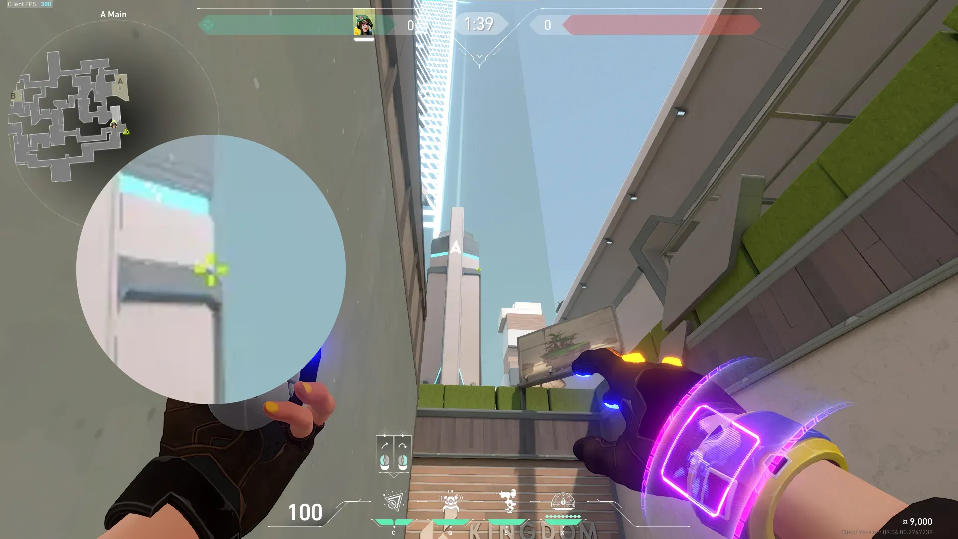 Killjoy Nanoswarm on Split Attack Site A — step 3 of 5: Aim — line up the shot