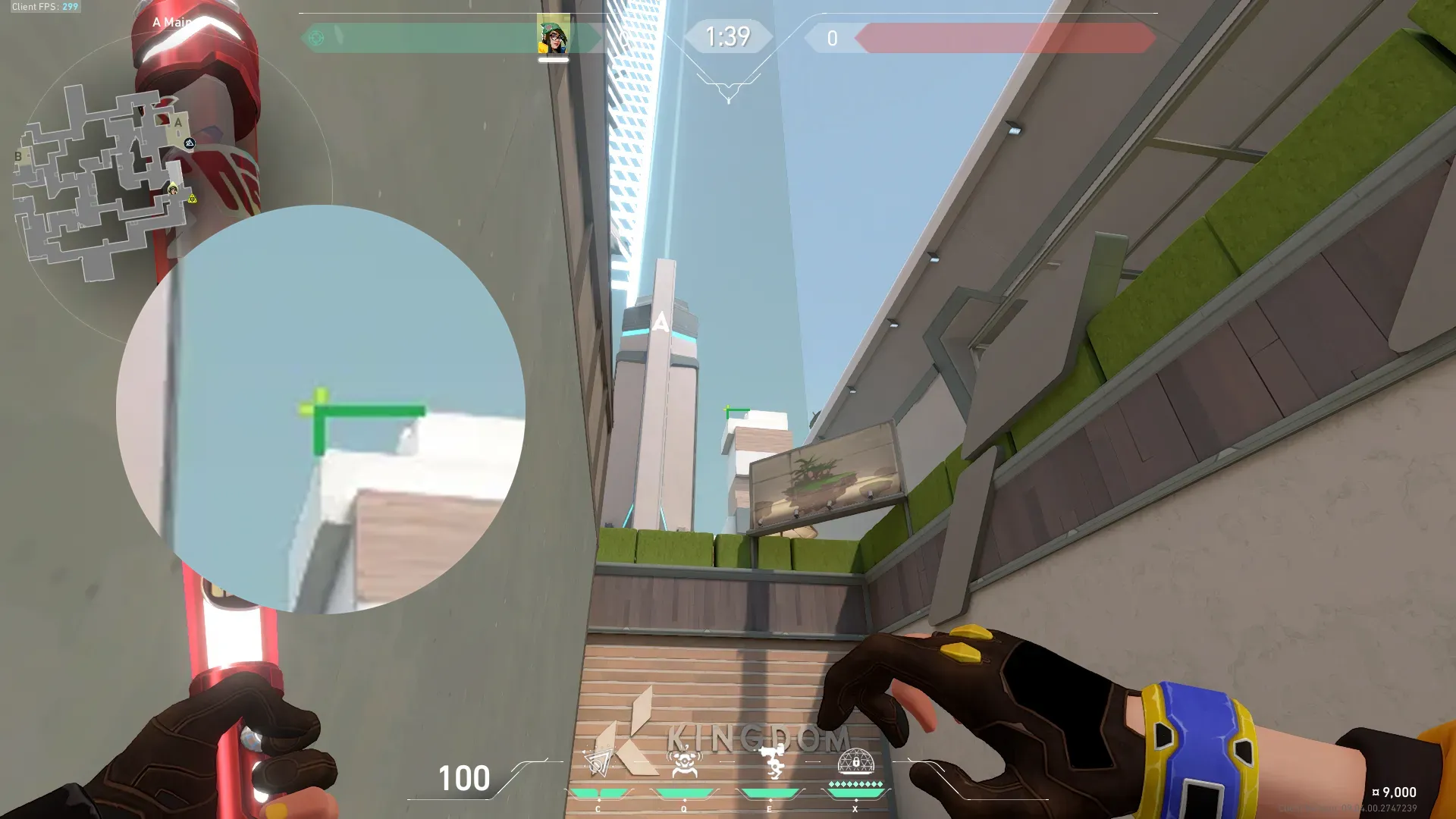 Killjoy Nanoswarm on Split Attack Site A — step 4 of 5: Aim — line up the shot