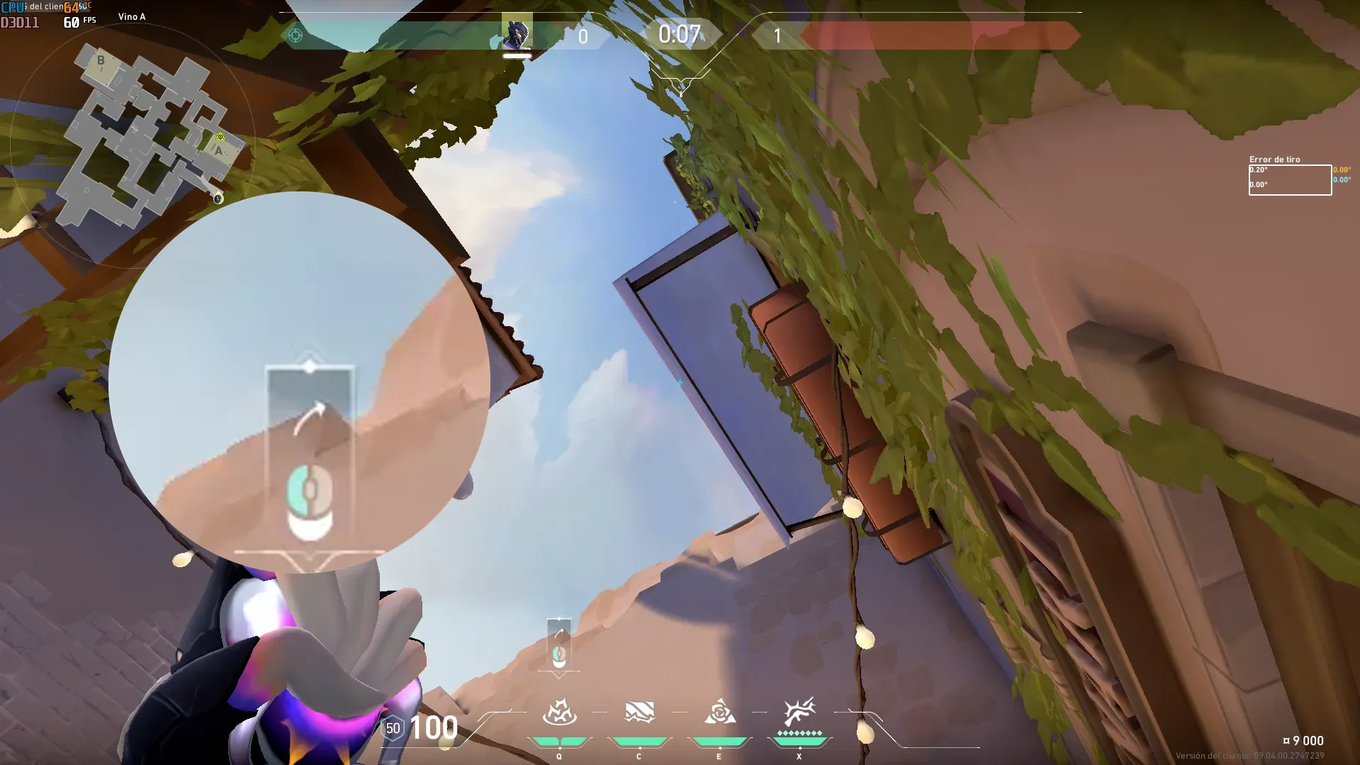 Vyse Razorvine on Ascent Attack Site A — step 2 of 4: Aim — line up the shot
