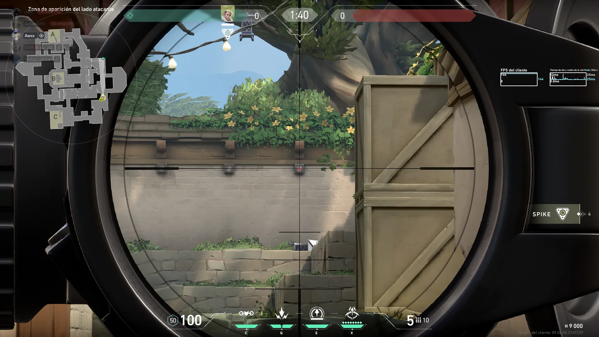 Sova Recon Bolt on Haven Attack Site A — step 2 of 5: Aim — line up the shot