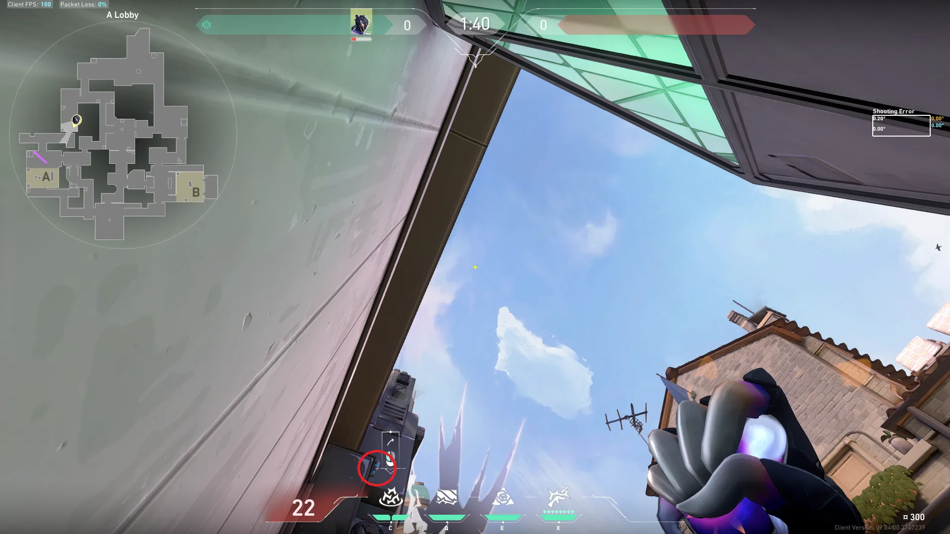 Vyse Razorvine on Ascent Attack Site A — step 2 of 3: Aim — line up the shot