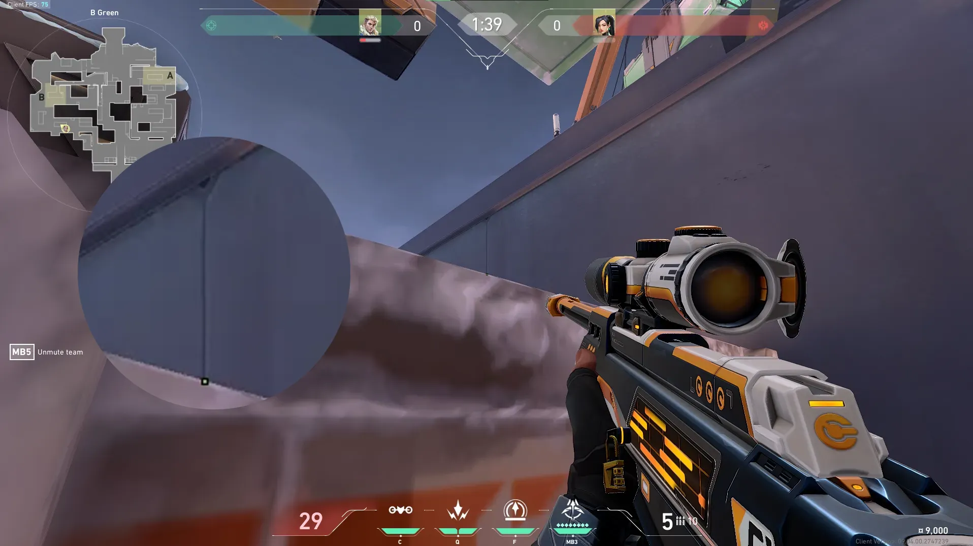 Sova Recon Bolt on Icebox Attack Site B — step 2 of 4: Aim — line up the shot