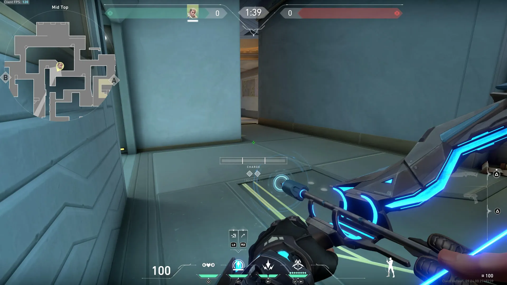 Sova Recon Bolt on Abyss Defense Mid — step 2 of 4: Aim — line up the shot