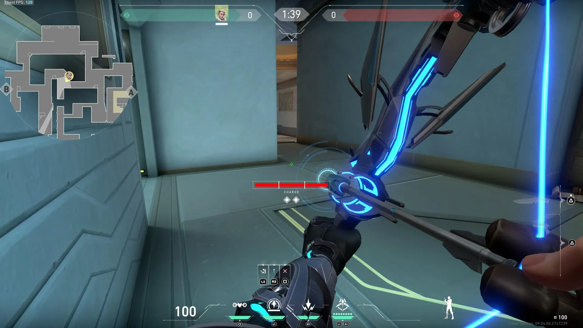 Sova Recon Bolt on Abyss Defense Mid — step 3 of 4: Aim — line up the shot