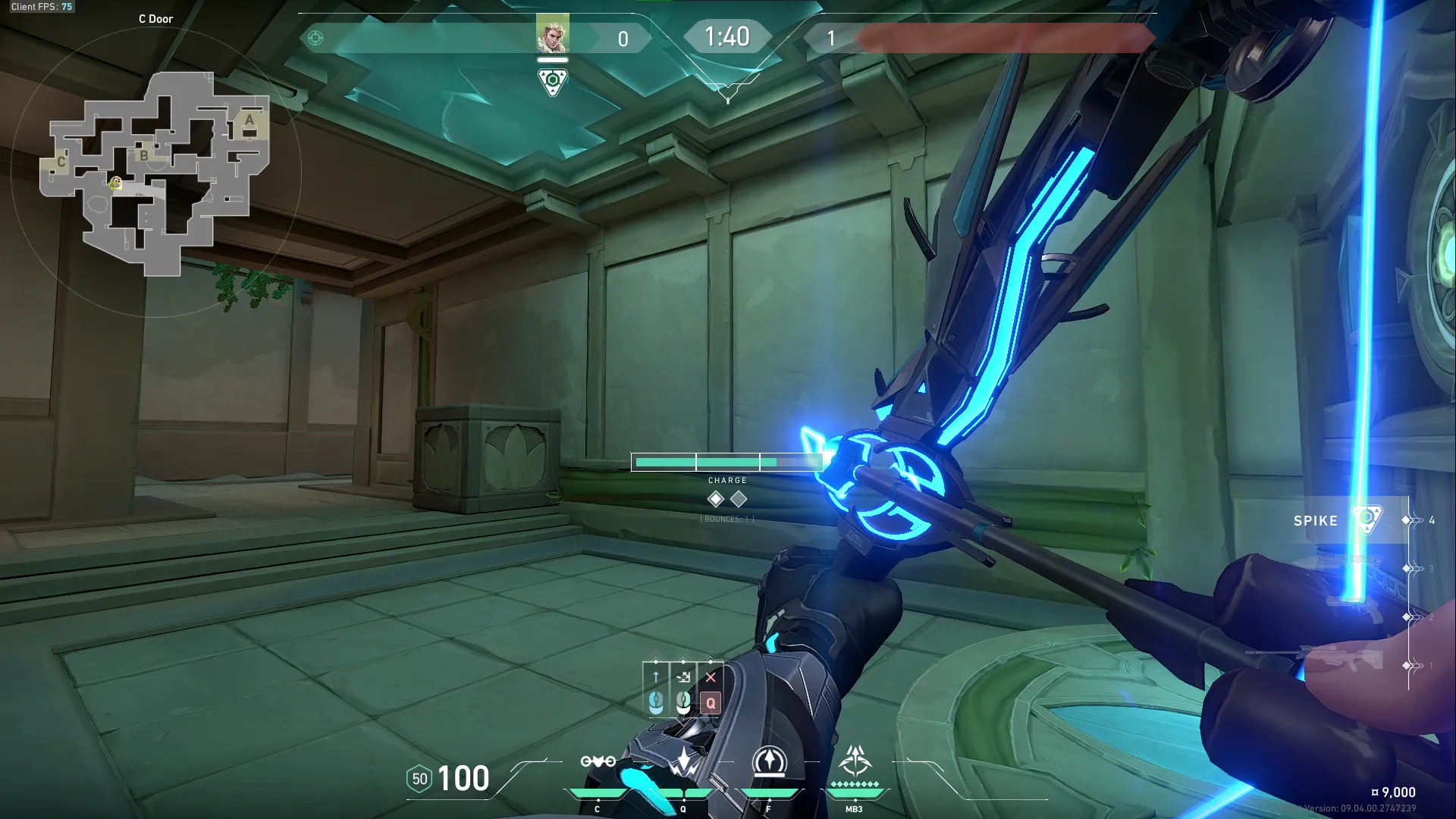 Sova Shock Bolt on Lotus Attack Site B — step 3 of 4: Aim — line up the shot