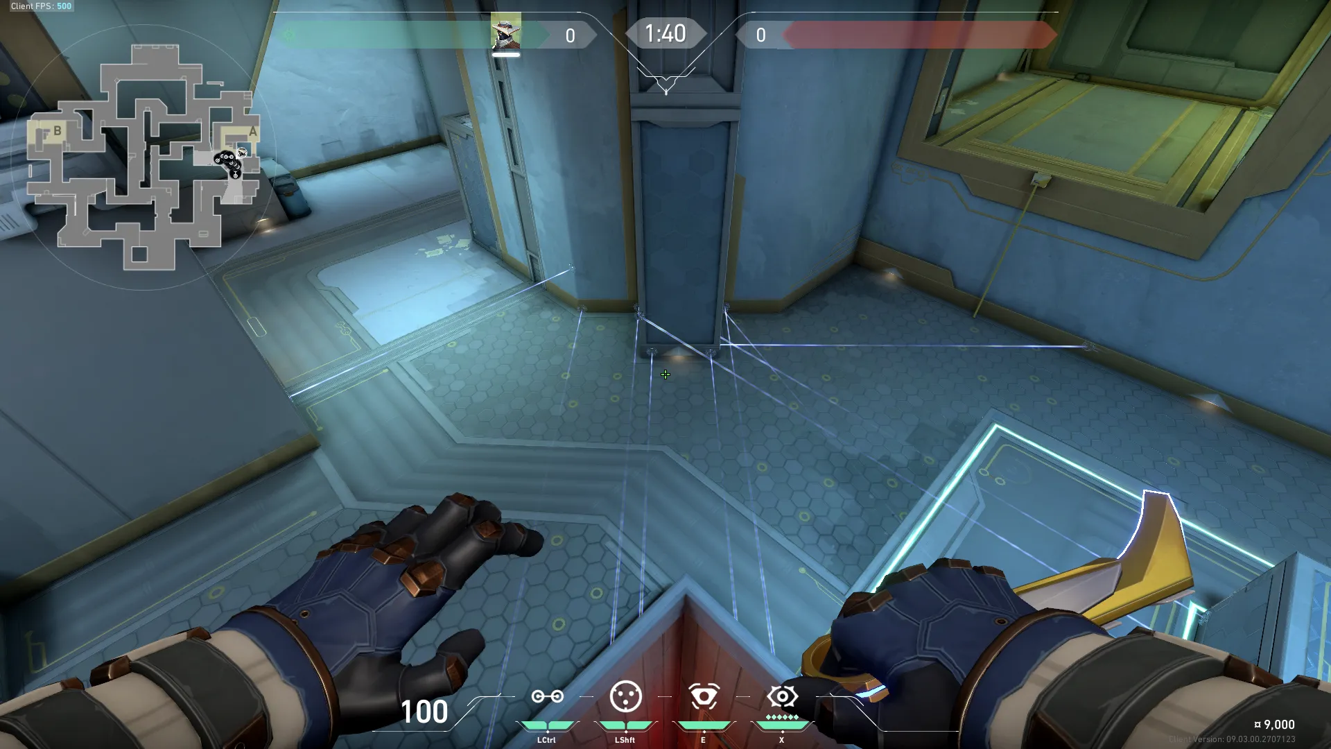 Sova Shock Bolt on Abyss Attack Site A — step 3 of 4: Aim — line up the shot