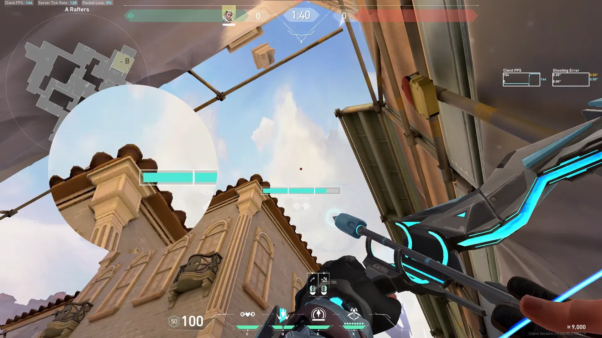 Sova Recon Bolt on Ascent Defense Site B — step 3 of 5: Aim — line up the shot