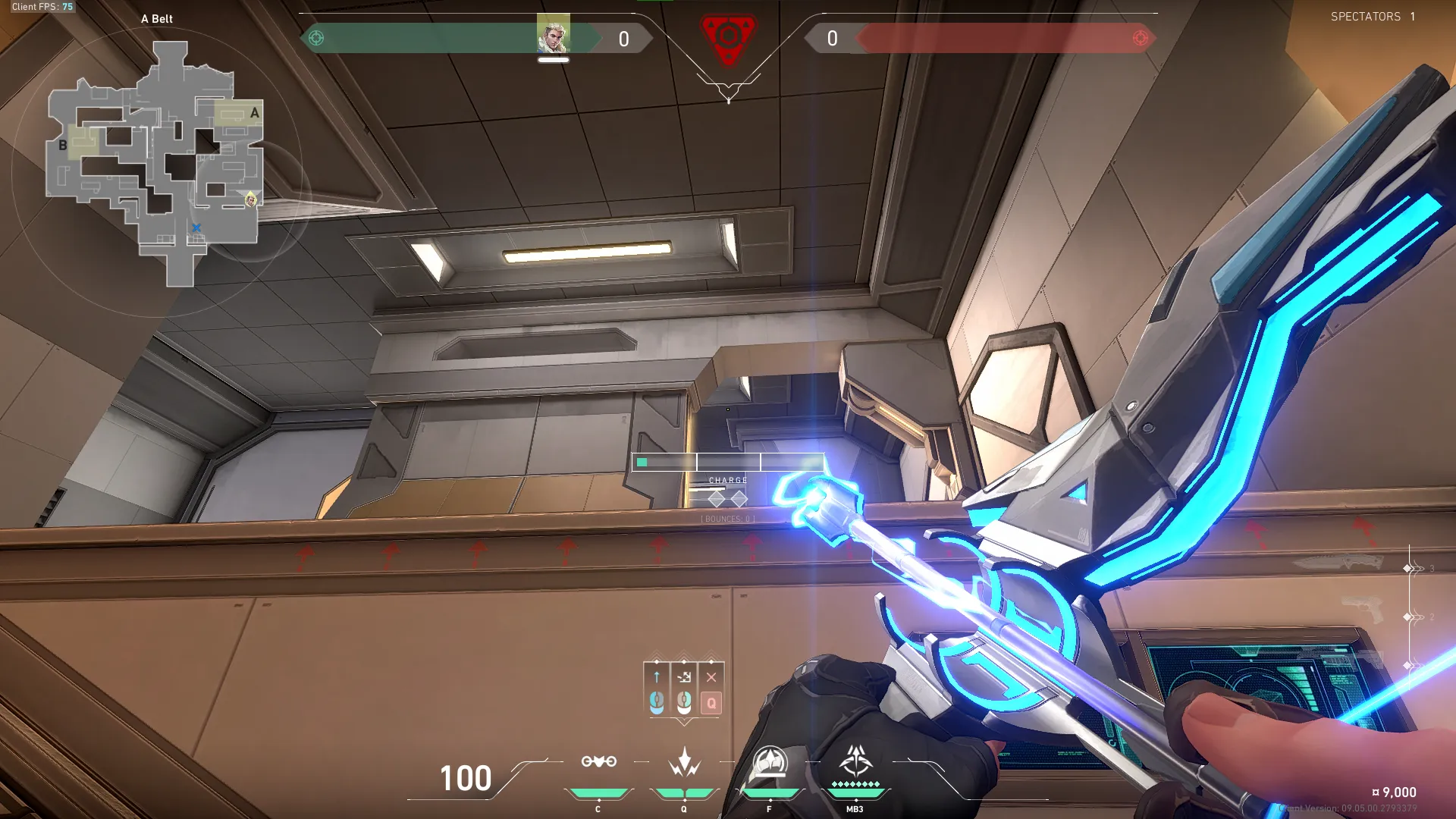 Sova Shock Bolt on Icebox Attack Site A — step 4 of 5: Aim — line up the shot