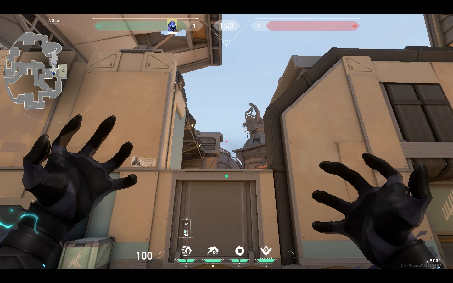 Omen Shrouded Step on Fracture Defense Site A — step 3 of 4: Aim — line up the shot