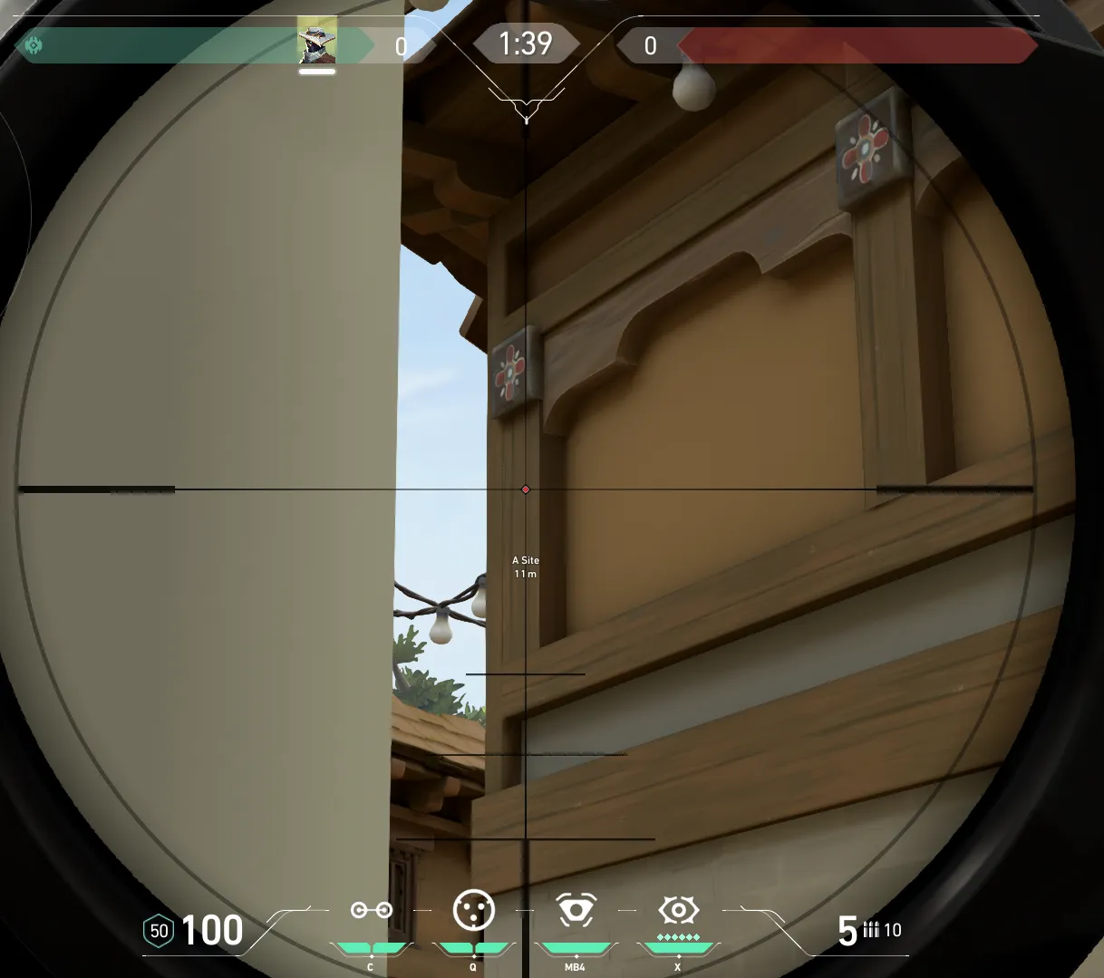 Cypher Cyber Cage on Haven Defense Site A — step 2 of 5: Aim — line up the shot
