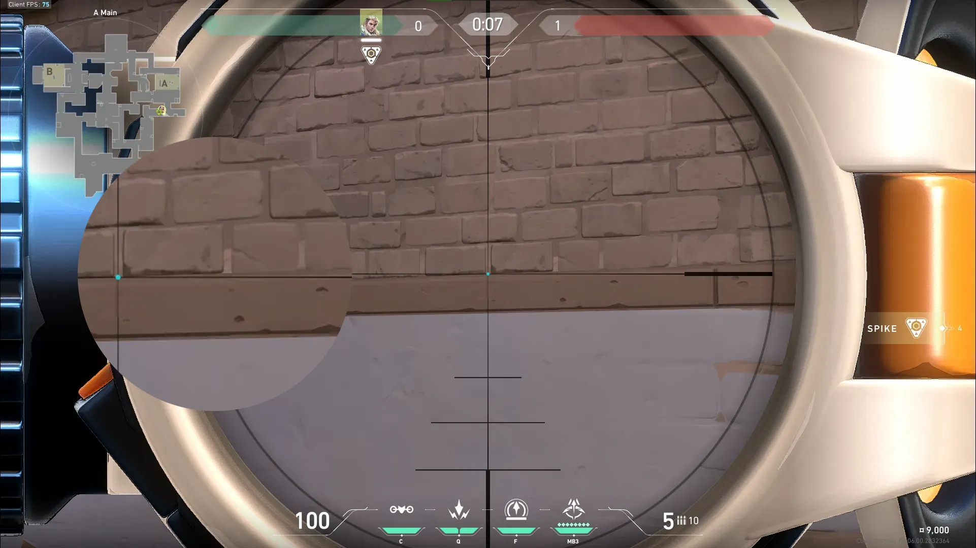 Sova Shock Bolt on Ascent Attack Site A — step 3 of 4: Aim — line up the shot