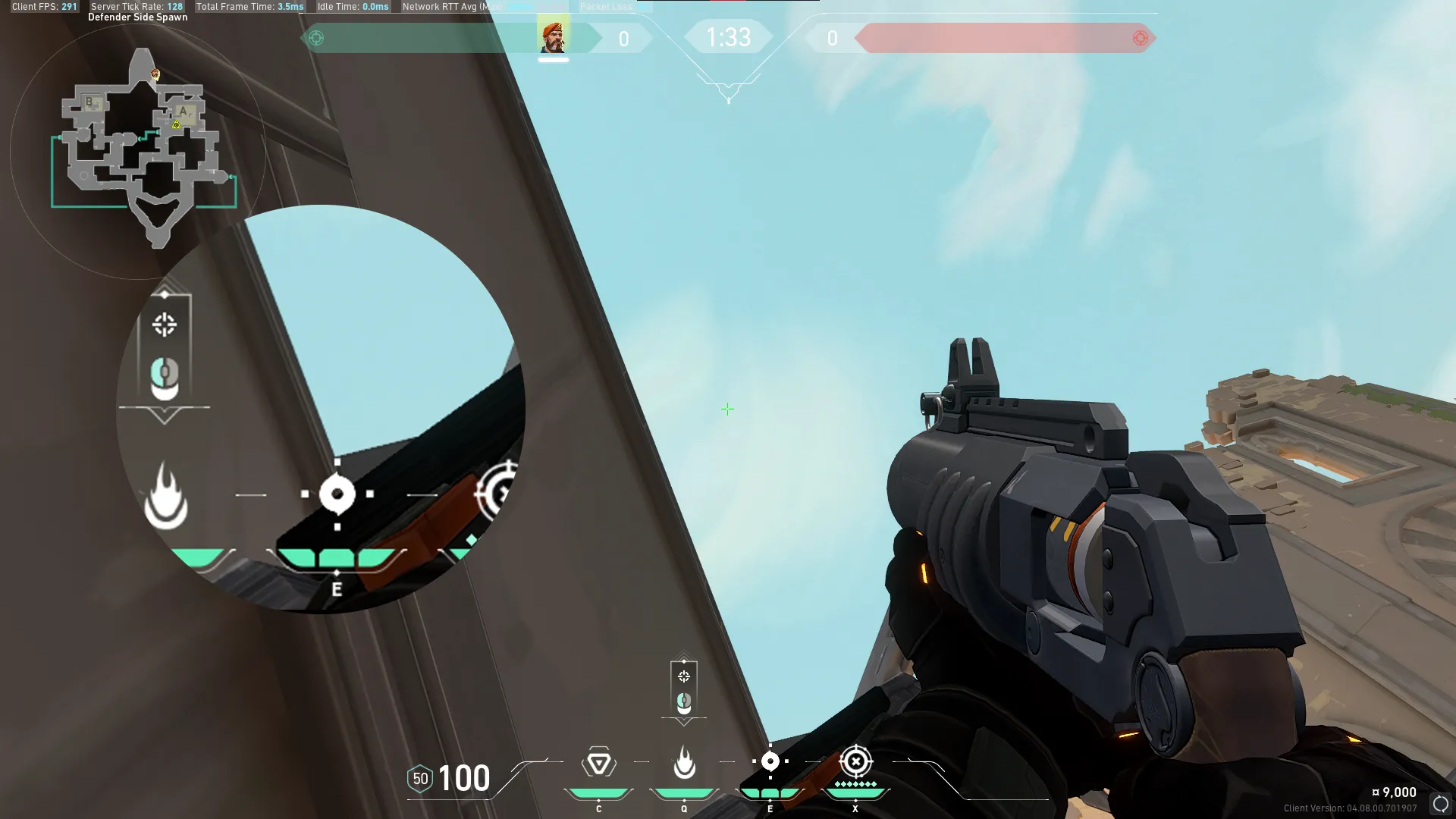Brimstone Incendiary on Bind Defense Site A — step 2 of 3: Aim — line up the shot