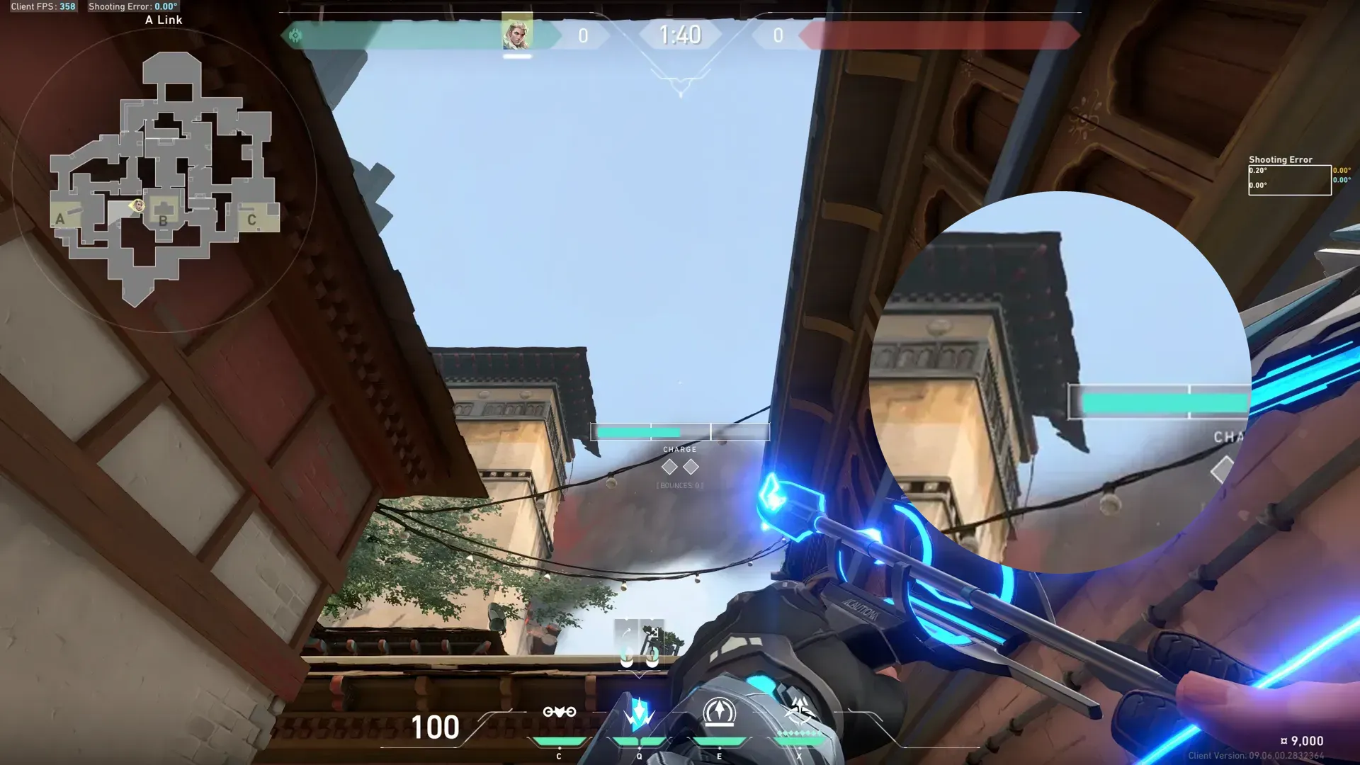 Sova Shock Bolt on Haven Defense Site A — step 3 of 4: Aim — line up the shot