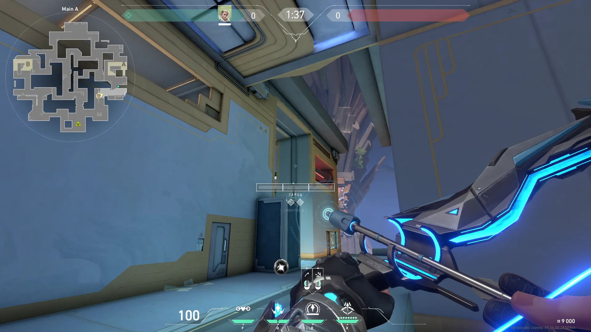 Sova Recon Bolt on Abyss Attack Site A — step 2 of 3: Aim — line up the shot