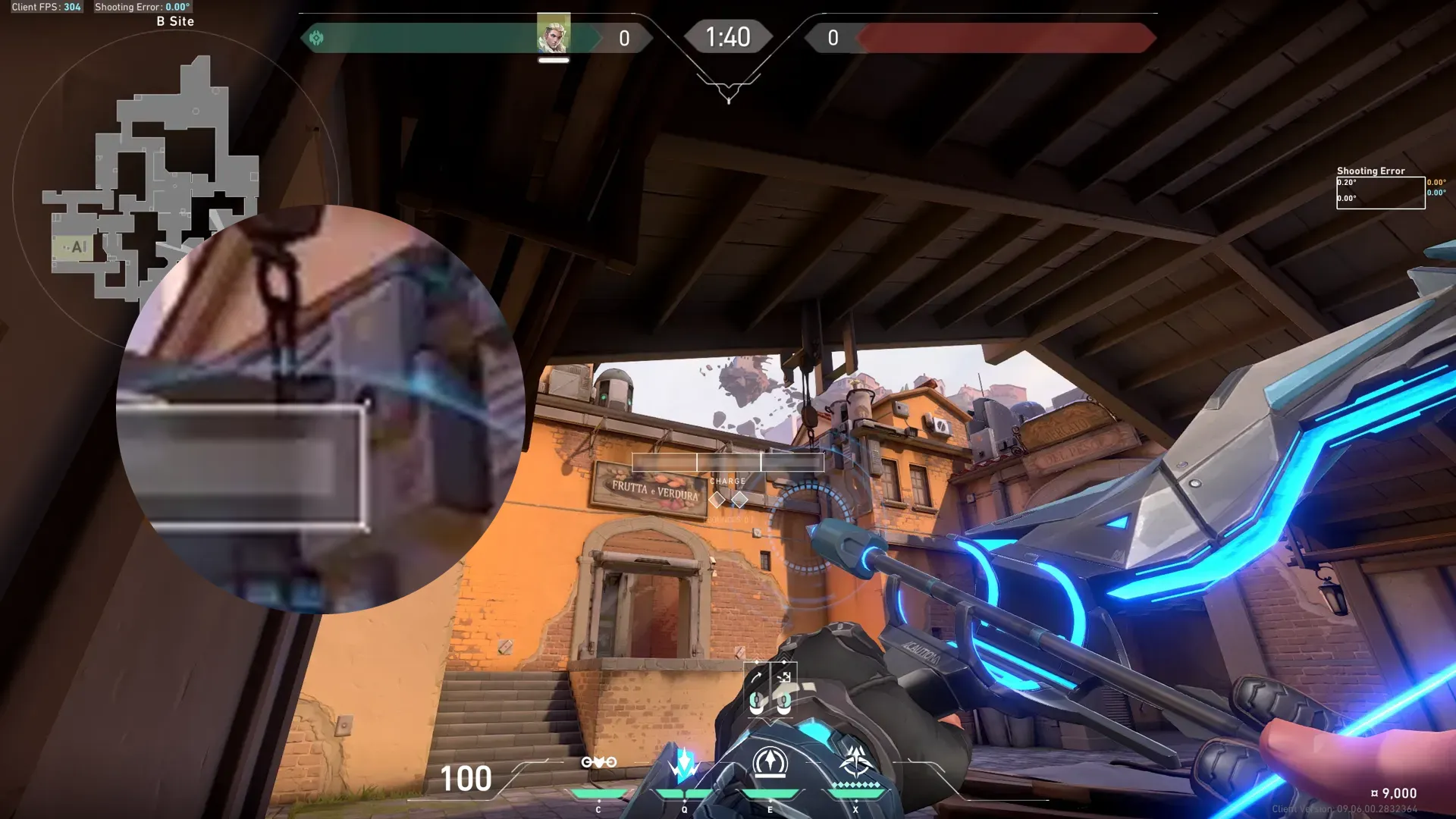 Sova Recon Bolt on Ascent Defense Site A — step 2 of 3: Aim — line up the shot