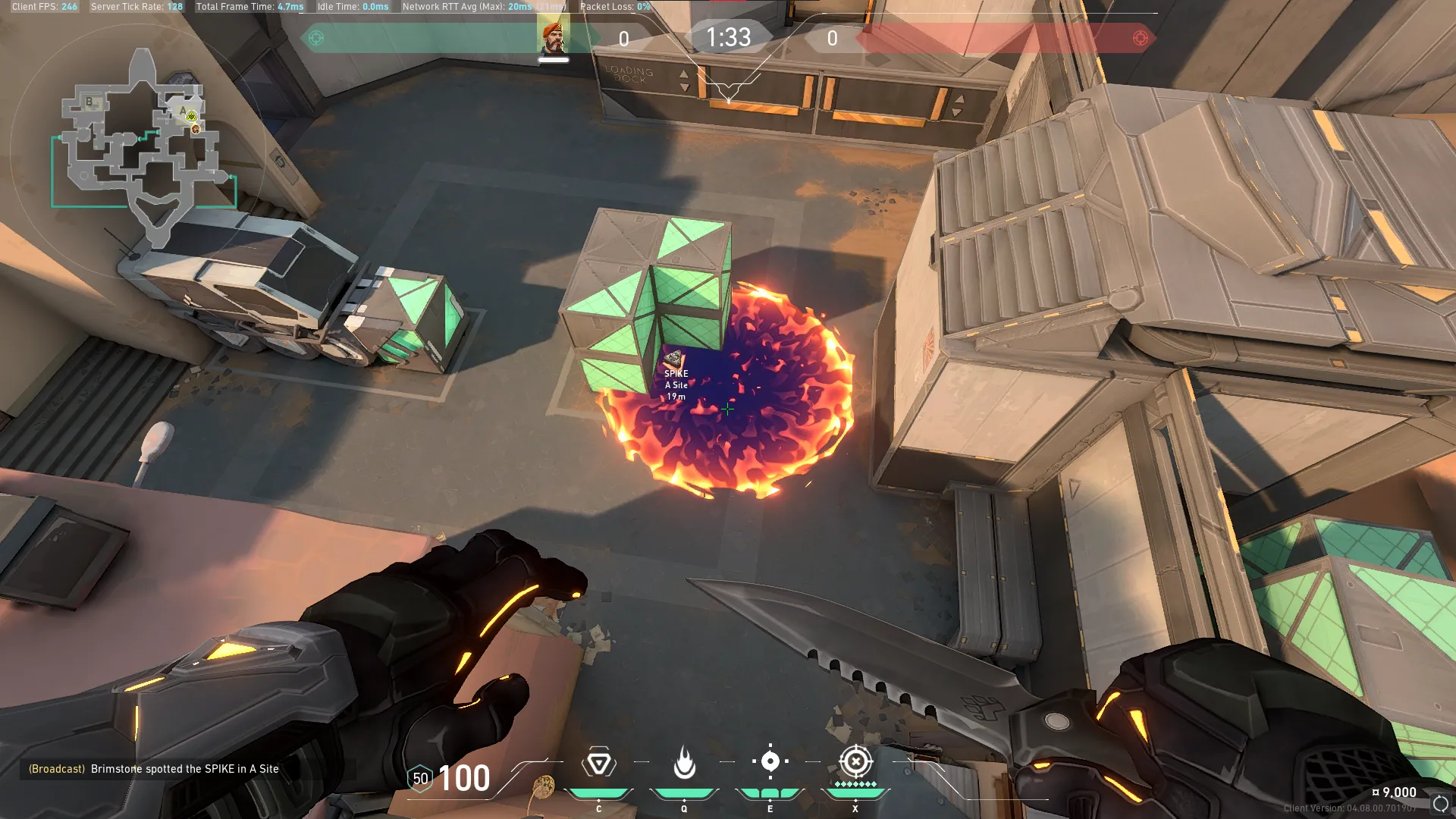 Brimstone Incendiary on Bind Attack Site A — step 3 of 3: Result