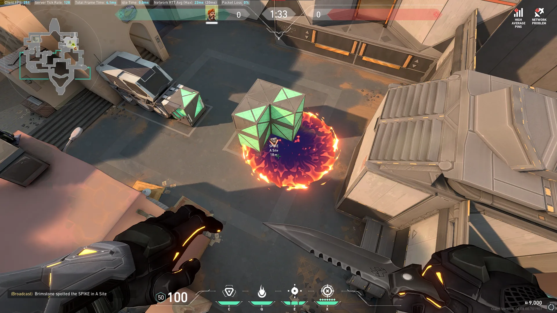 Brimstone Incendiary on Bind Attack Site A — step 3 of 3: Result