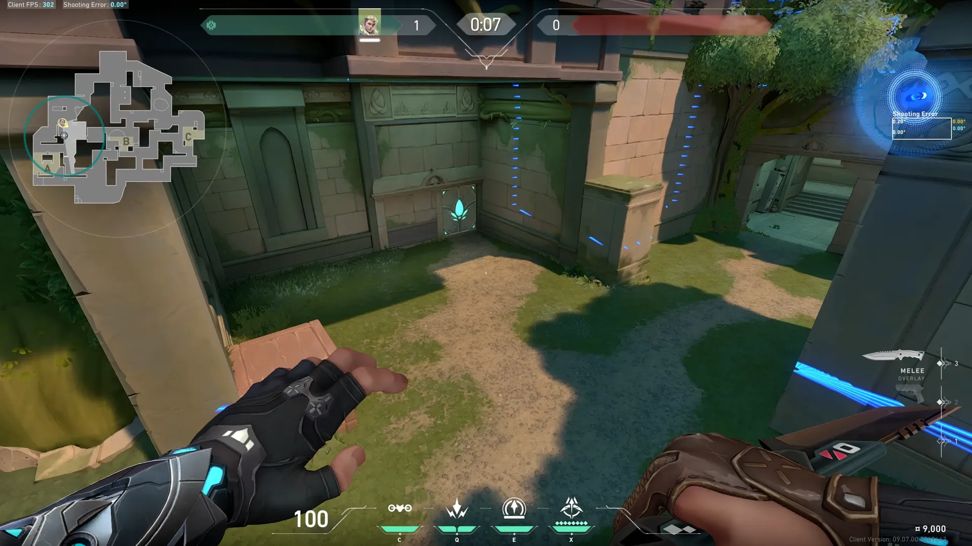 Sova Recon Bolt on Lotus Attack Site A — step 2 of 3: Aim — line up the shot