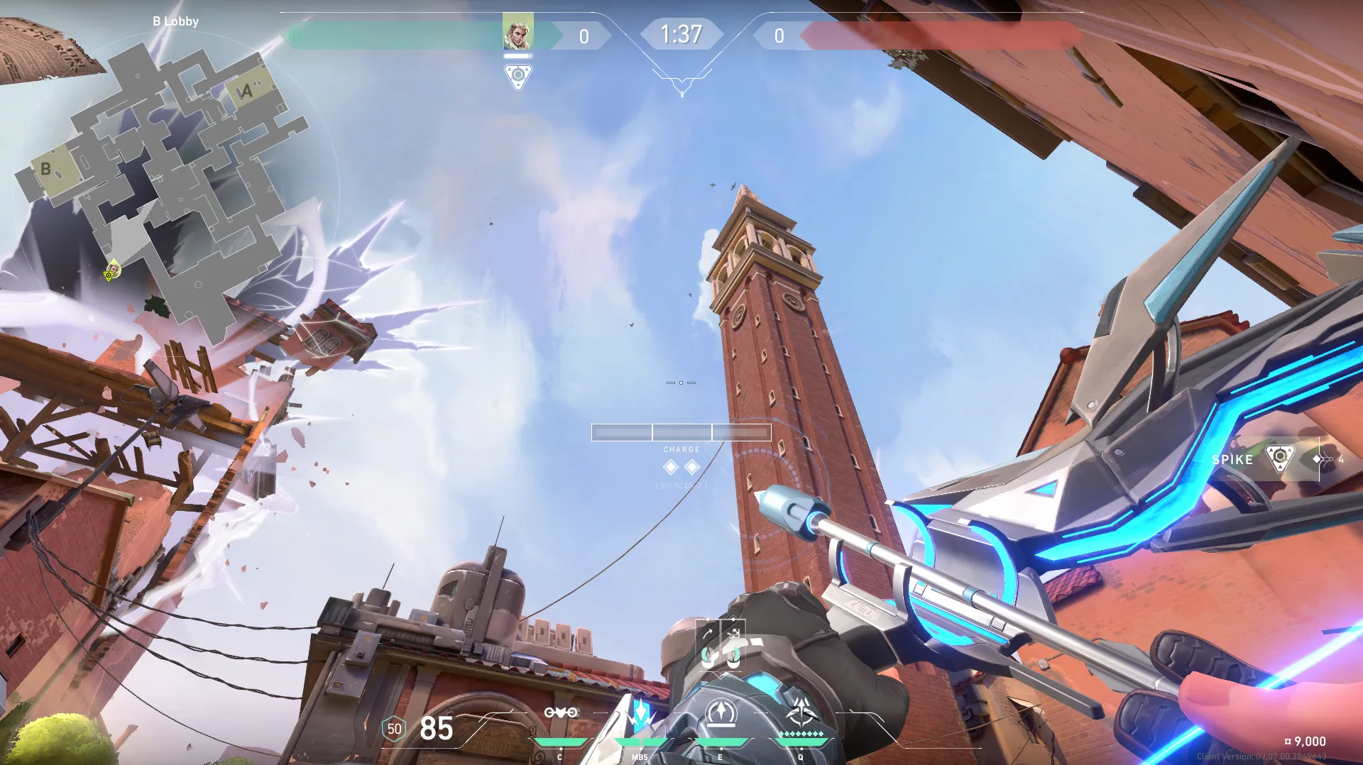 Sova Recon Bolt on Ascent Attack Mid — step 2 of 3: Aim — line up the shot
