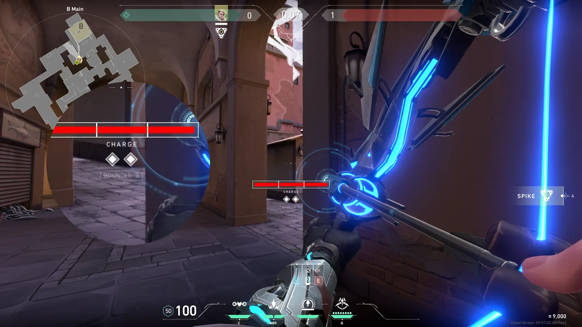 Sova Recon Bolt on Ascent Attack Site B — step 2 of 3: Aim — line up the shot