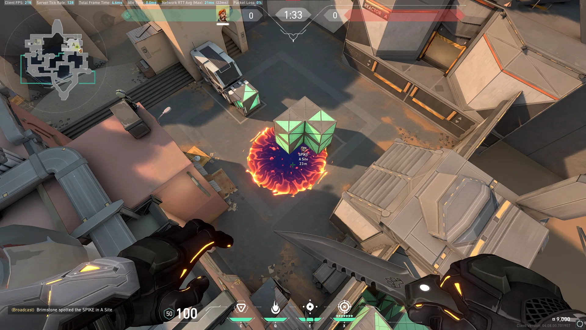 Brimstone Incendiary on Bind Attack Site A — step 3 of 3: Result