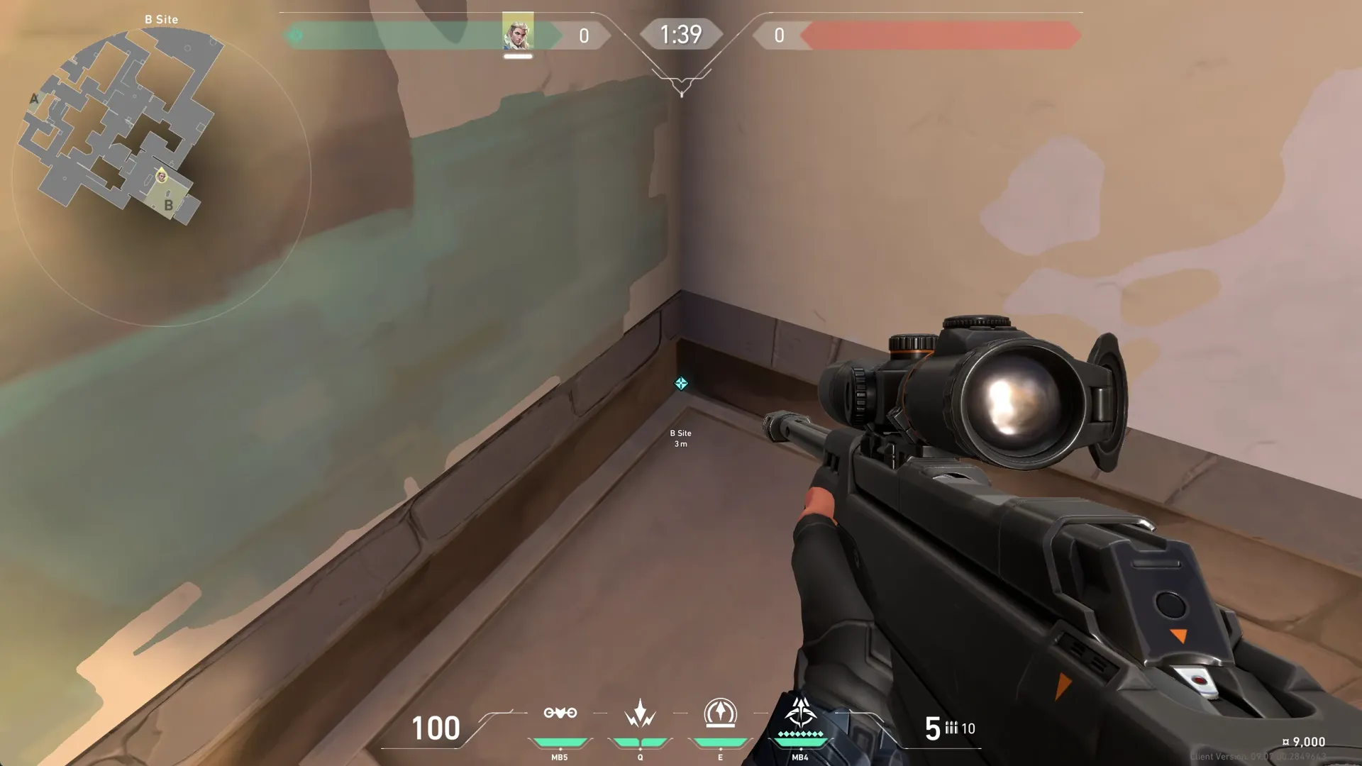 Sova Recon Bolt on Ascent Defense Site B — step 1 of 4: Position — where to stand