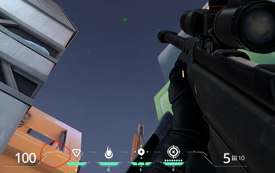 Brimstone Incendiary on Icebox Attack Site B — step 2 of 3: Aim — line up the shot