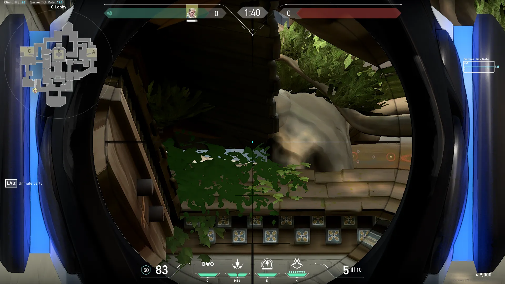Sova Recon Bolt on Haven Attack Site C — step 2 of 3: Aim — line up the shot