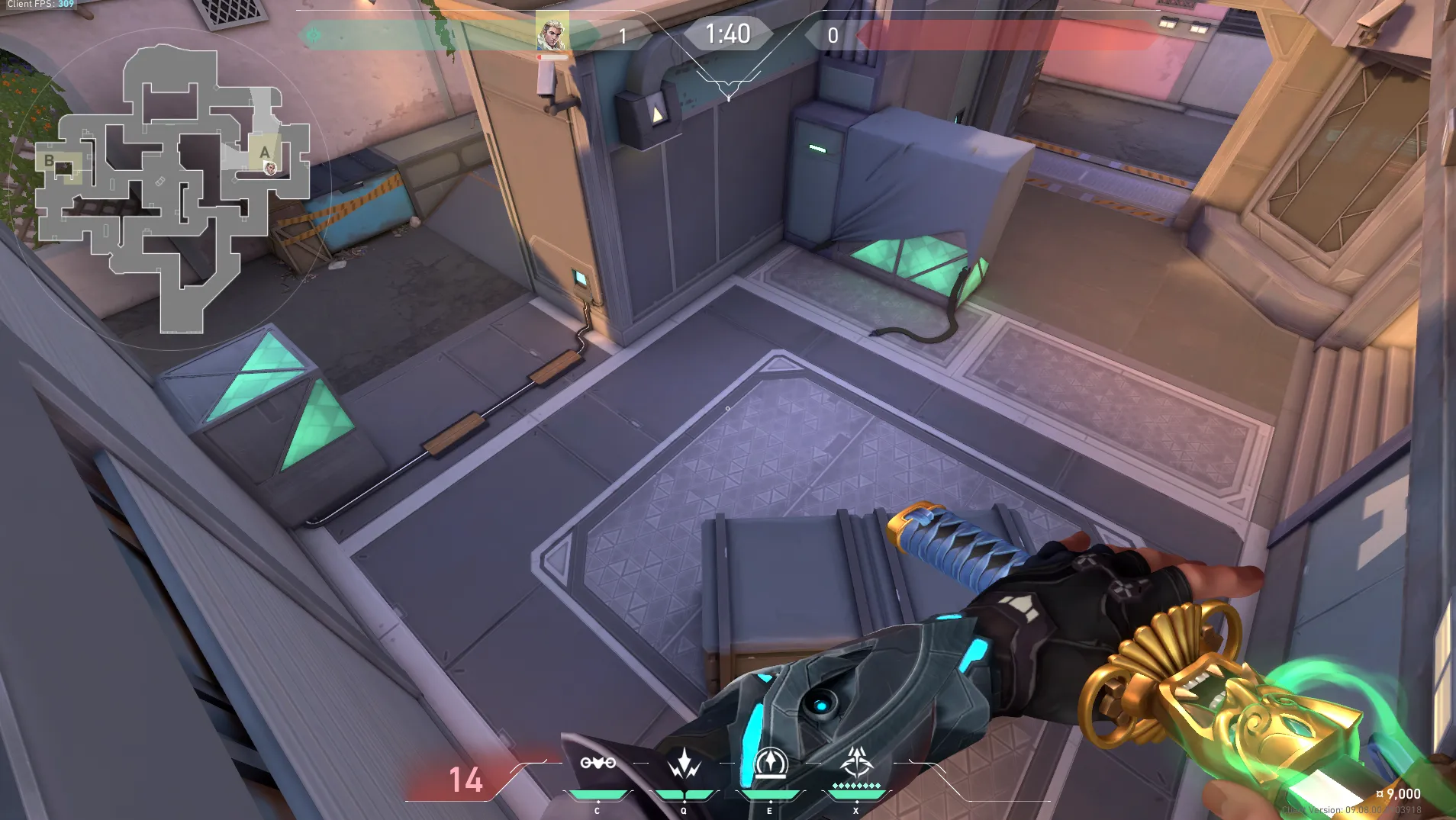 Sova Recon Bolt on Sunset Defense Site A — step 2 of 5: Aim — line up the shot