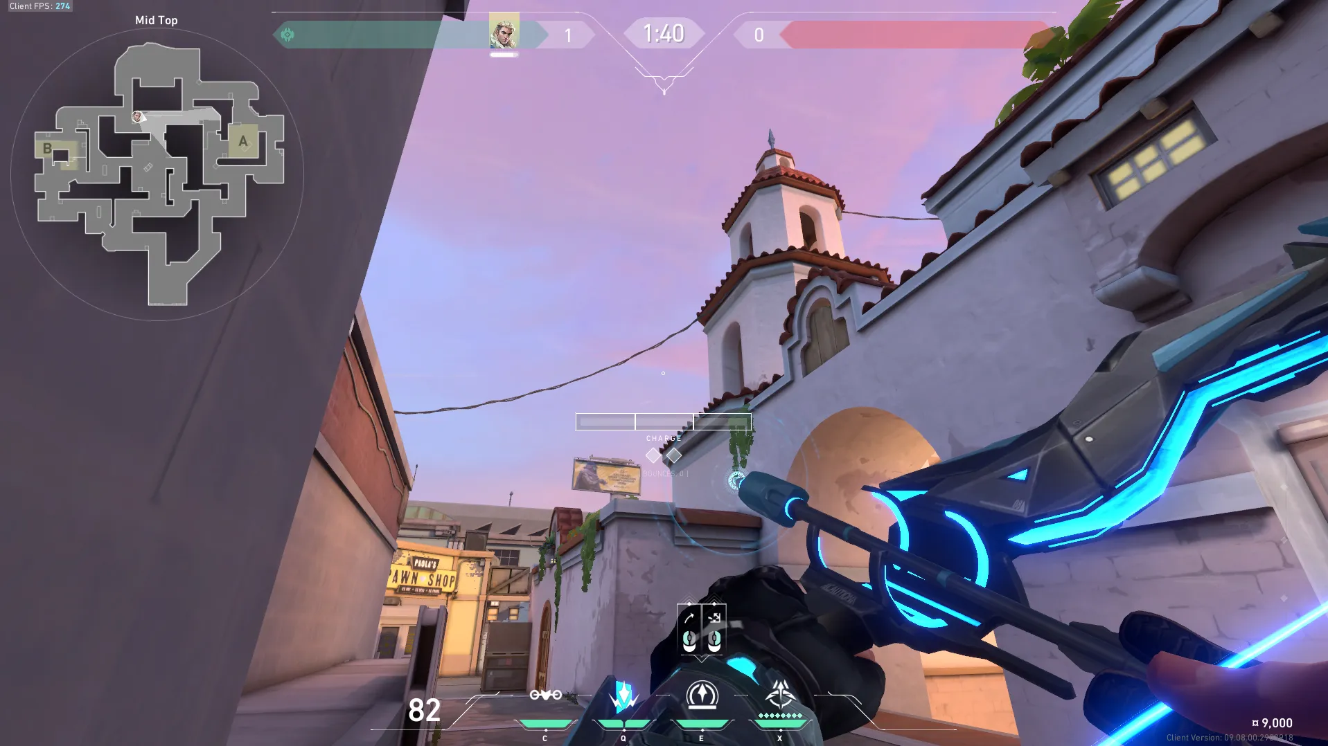 Sova Recon Bolt on Sunset Defense Site A — step 4 of 5: Aim — line up the shot