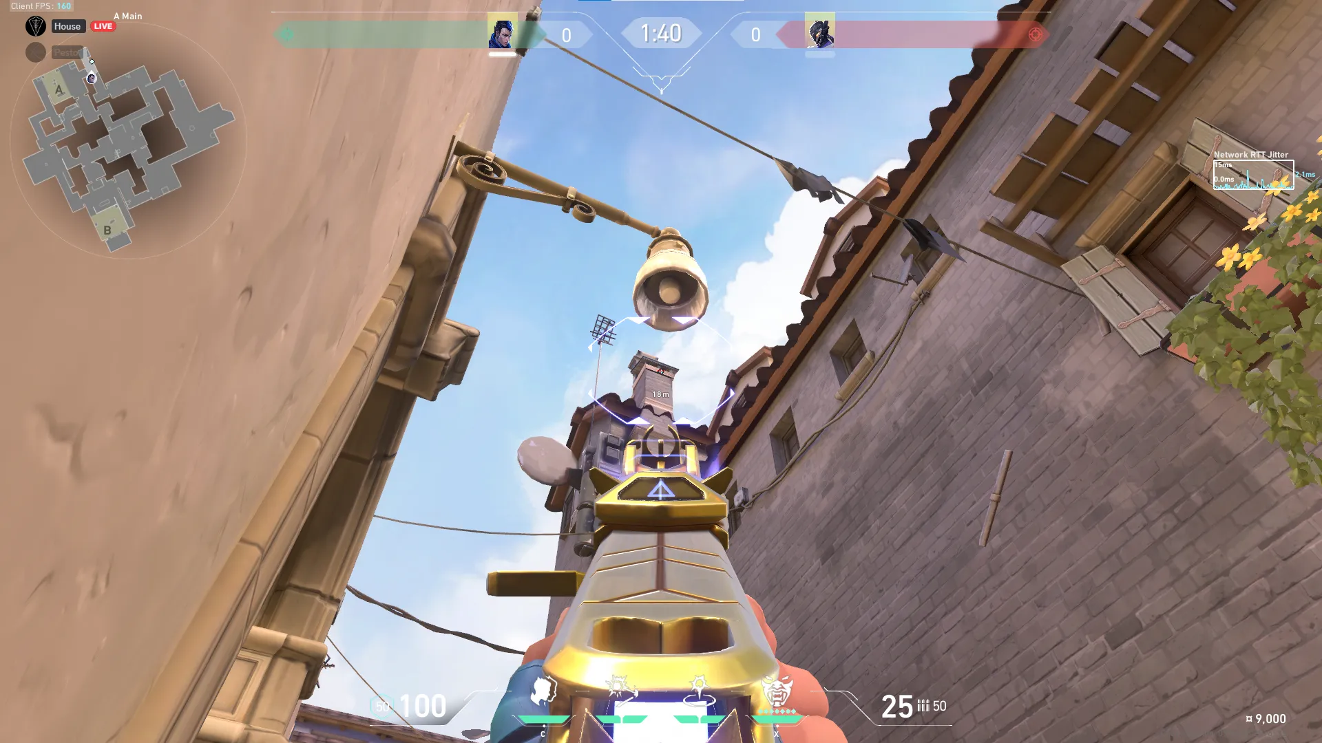 Yoru Blindside on Ascent Attack Site A — step 2 of 3: Aim — line up the shot
